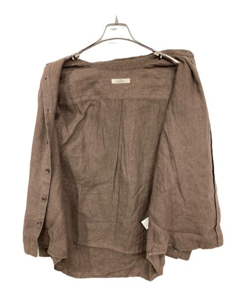 nestrobe confect（ネストローブ コンフェクト）nestrobe confect (ネストローブ コンフェクト) リネンレギュラーカラーシャツ ブラウン サイズ:4の古着・服飾アイテム
