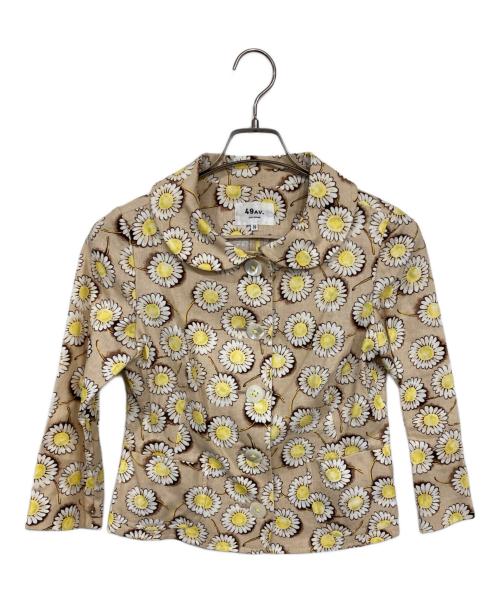 49AV junko shimada（フォーティーナインアベニュージュンコシマダ）49AV junko shimada (フォーティーナインアベニュージュンコシマダ) 丸襟リネンジャケット ブラウン サイズ:38の古着・服飾アイテム