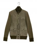POLO RALPH LAURENポロ・ラルフローレン）の古着「ニットスウェードジャケット」｜カーキ