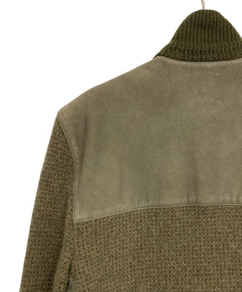 POLO RALPH LAUREN（ポロ・ラルフローレン）POLO RALPH LAUREN (ポロ・ラルフローレン) ニットスウェードジャケット カーキ サイズ:XSの古着・服飾アイテム