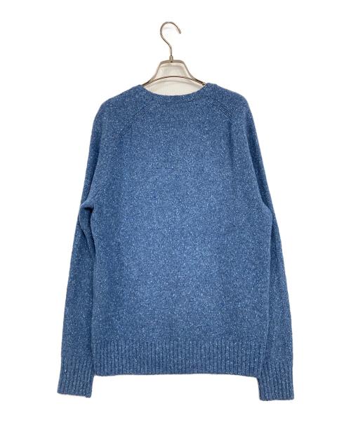 POLO RALPH LAUREN（ポロ・ラルフローレン）POLO RALPH LAUREN (ポロ・ラルフローレン) シルクブレンドクルーネックニット ブルー サイズ:SPの古着・服飾アイテム