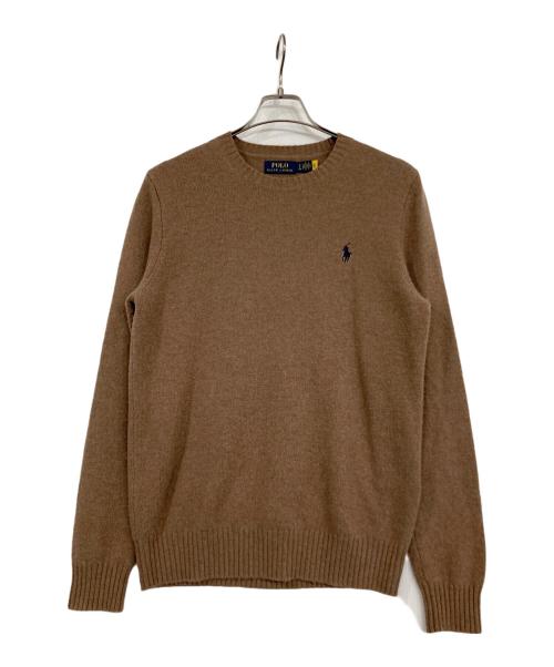 POLO RALPH LAUREN（ポロ・ラルフローレン）POLO RALPH LAUREN (ポロ・ラルフローレン) アルパカ混クルーネックニット ブラウン サイズ:SPの古着・服飾アイテム