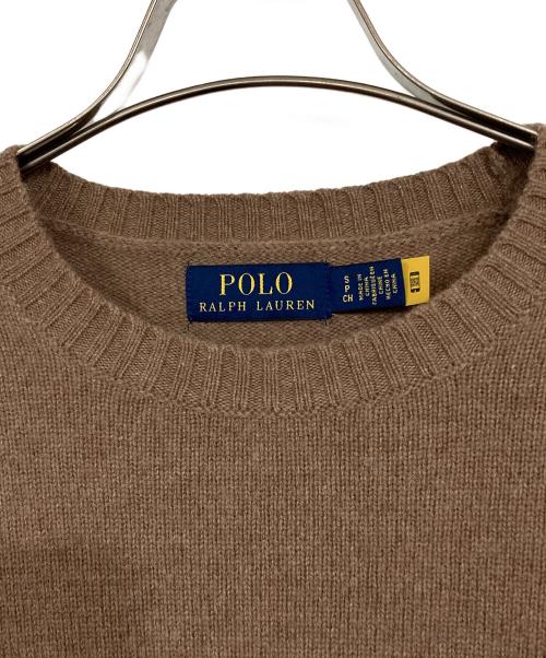 POLO RALPH LAUREN（ポロ・ラルフローレン）POLO RALPH LAUREN (ポロ・ラルフローレン) アルパカ混クルーネックニット ブラウン サイズ:SPの古着・服飾アイテム