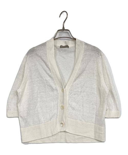 MARGARET HOWELL（マーガレットハウエル）MARGARET HOWELL (マーガレットハウエル) リネン半袖カーディガン ホワイト サイズ:2の古着・服飾アイテム