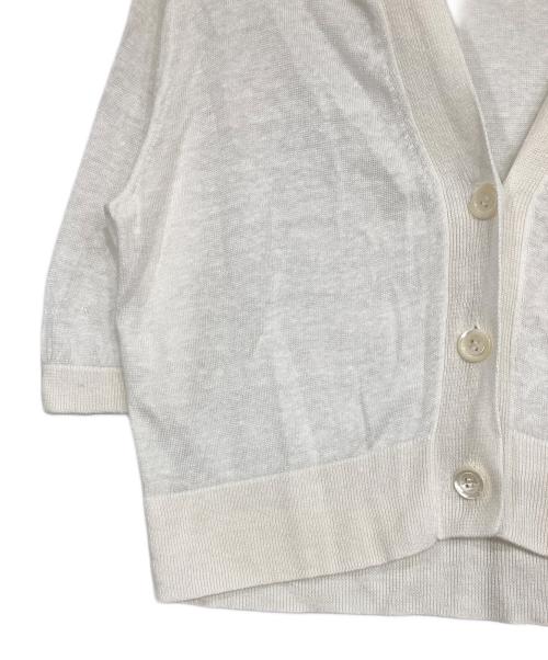 MARGARET HOWELL（マーガレットハウエル）MARGARET HOWELL (マーガレットハウエル) リネン半袖カーディガン ホワイト サイズ:2の古着・服飾アイテム
