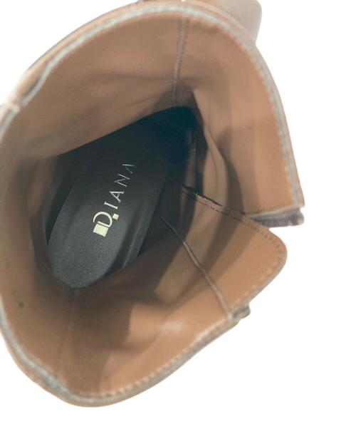 DIANA（ダイアナ）DIANA (ダイアナ) スクエアトゥーブーツ ブラウン サイズ:24の古着・服飾アイテム