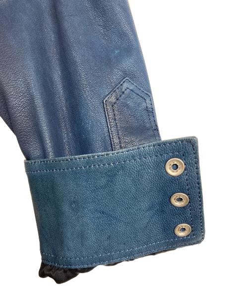 Hummingbirds'hill（ハミングバーズヒル）Hummingbirds'hill (ハミングバーズヒル) レザーウエスタンシャツ ブルー サイズ:Mの古着・服飾アイテム