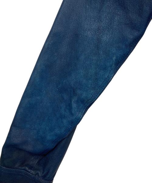 Hummingbirds'hill（ハミングバーズヒル）Hummingbirds'hill (ハミングバーズヒル) レザーウエスタンシャツ ブルー サイズ:Mの古着・服飾アイテム