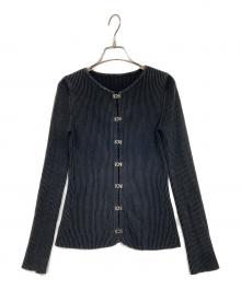 STUDIOUS（ステュディオス）の古着「ホックディティールニットカーディガン」｜ブラック