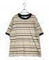 MHL（エムエイチエル）の古着「COTTON LINEN STRIPE JERSEY SS」｜ベージュ×ブラック