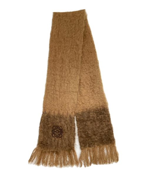 LOEWE（ロエベ）LOEWE (ロエベ) モヘアブレンドアナグラム刺繍マフラー ブラウンの古着・服飾アイテム
