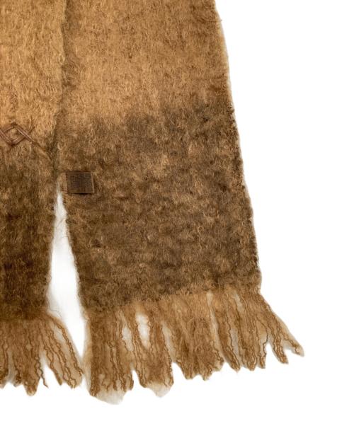 LOEWE（ロエベ）LOEWE (ロエベ) モヘアブレンドアナグラム刺繍マフラー ブラウンの古着・服飾アイテム