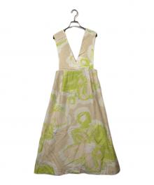 BALLSEY（ボールジィ）の古着「ストロボフラワープリント サロペットワンピース」｜グリーン