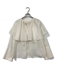 EMMEL REFINES（エメル リファインズ）の古着「ケープ衿ブラウス」｜ホワイト