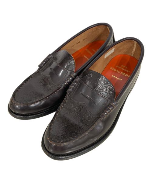 REGAL（リーガル）REGAL (リーガル) ペイズリー柄コインローファー ブラウン サイズ:25.5の古着・服飾アイテム