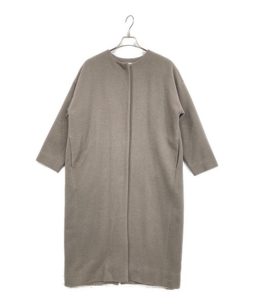 evam eva（エヴァムエヴァ）evam eva (エヴァムエヴァ) wool angora no collar coat グレー サイズ:2の古着・服飾アイテム