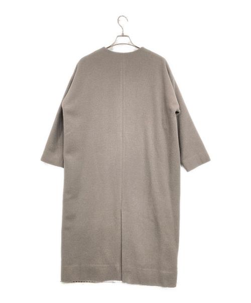 evam eva（エヴァムエヴァ）evam eva (エヴァムエヴァ) wool angora no collar coat グレー サイズ:2の古着・服飾アイテム