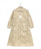 Sea Room lynnシールームリン）の古着「パテントZIPPERコート」｜ベージュ