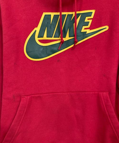 NIKE（ナイキ）NIKE (ナイキ) Supreme (シュプリーム) Leather Appkique Hooded Sweatshirt レッド サイズ:Lの古着・服飾アイテム