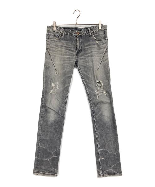 n(n) by NUMBER (N)INE（エヌエヌバイナンバーナイン）n(n) by NUMBER (N)INE (エヌエヌバイナンバーナイン) ダメージ加工デニムパンツ グレー サイズ:3×30の古着・服飾アイテム