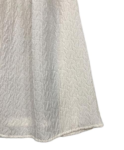 BEAUTY&YOUTH（ビューティーアンドユース）BEAUTY&YOUTH (ビューティーアンドユース) ジャガードギャザーフレアスカート ホワイト サイズ:Mの古着・服飾アイテム