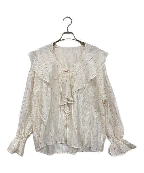 SHENERY（シーナリー）SHENERY (シーナリー) フリルカラーブラウス ベージュ サイズ:Freeの古着・服飾アイテム