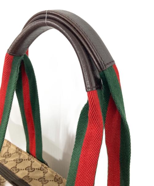 GUCCI（グッチ）GUCCI (グッチ) シェリーラインGGキャンバストートバッグ ベージュの古着・服飾アイテム