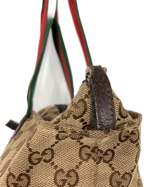 GUCCI（グッチ）GUCCI (グッチ) シェリーラインGGキャンバストートバッグ ベージュの古着・服飾アイテム