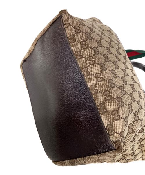 GUCCI（グッチ）GUCCI (グッチ) シェリーラインGGキャンバストートバッグ ベージュの古着・服飾アイテム