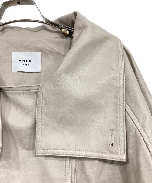 Ameri（アメリ）Ameri (アメリ) USED LIKE SYNTHETIC LEATHER JACKET ベージュ サイズ:Mの古着・服飾アイテム