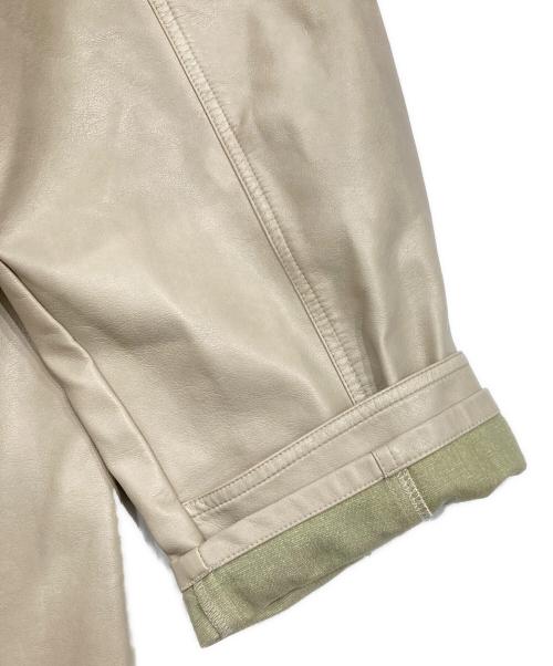 Ameri（アメリ）Ameri (アメリ) USED LIKE SYNTHETIC LEATHER JACKET ベージュ サイズ:Mの古着・服飾アイテム