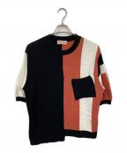 CULLNIクルニ）の古着「アシンメトリーニット」｜ブラック×レッド