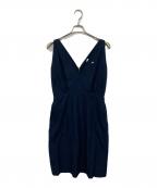 mini perhonenミナ ペルホネン）の古着「choucho刺繍Vネックノースリーブワンピース」｜ネイビー