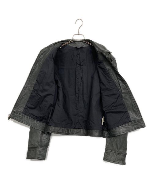 DKNY（ダナキャランニューヨーク）DKNY (ダナキャランニューヨーク) バッファローレザージャケット グレー サイズ:表記無しの古着・服飾アイテム