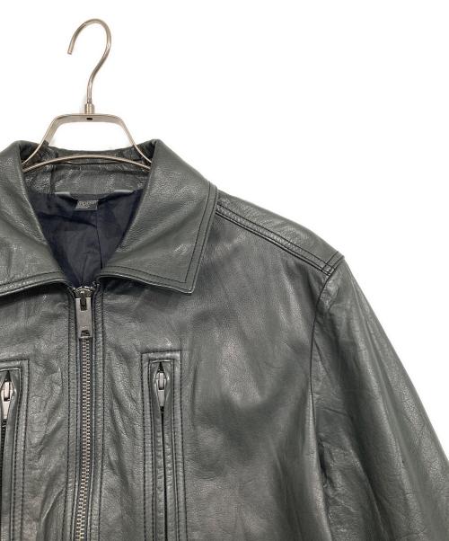 DKNY（ダナキャランニューヨーク）DKNY (ダナキャランニューヨーク) バッファローレザージャケット グレー サイズ:表記無しの古着・服飾アイテム