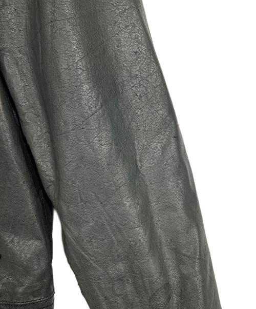 DKNY（ダナキャランニューヨーク）DKNY (ダナキャランニューヨーク) バッファローレザージャケット グレー サイズ:表記無しの古着・服飾アイテム