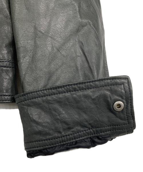 DKNY（ダナキャランニューヨーク）DKNY (ダナキャランニューヨーク) バッファローレザージャケット グレー サイズ:表記無しの古着・服飾アイテム