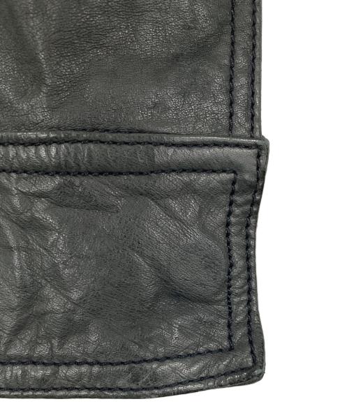 DKNY（ダナキャランニューヨーク）DKNY (ダナキャランニューヨーク) バッファローレザージャケット グレー サイズ:表記無しの古着・服飾アイテム