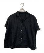 nest Robeネストローブ）の古着「半袖リネンシャツ」｜ブラック