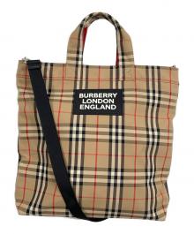 BURBERRY（バーバリー）の古着「バーバリーチェック2WAYトートバッグ」｜ベージュ