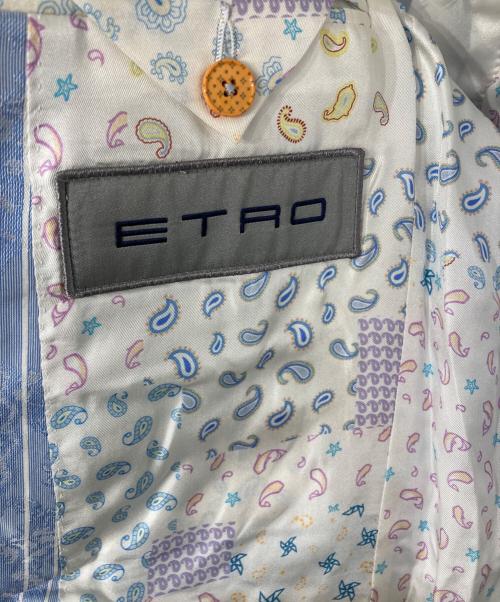 ETRO（エトロ）ETRO (エトロ) ペイズリー柄テーラードジャケット ブルー サイズ:48の古着・服飾アイテム