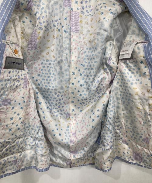 ETRO（エトロ）ETRO (エトロ) ペイズリー柄テーラードジャケット ブルー サイズ:48の古着・服飾アイテム