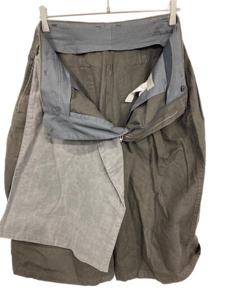 Yohji Yamamoto pour homme（ヨウジヤマモト プールオム）Yohji Yamamoto pour homme (ヨウジヤマモト プールオム) 右前リネン布付きコットンワイドパンツ グレー サイズ:2の古着・服飾アイテム