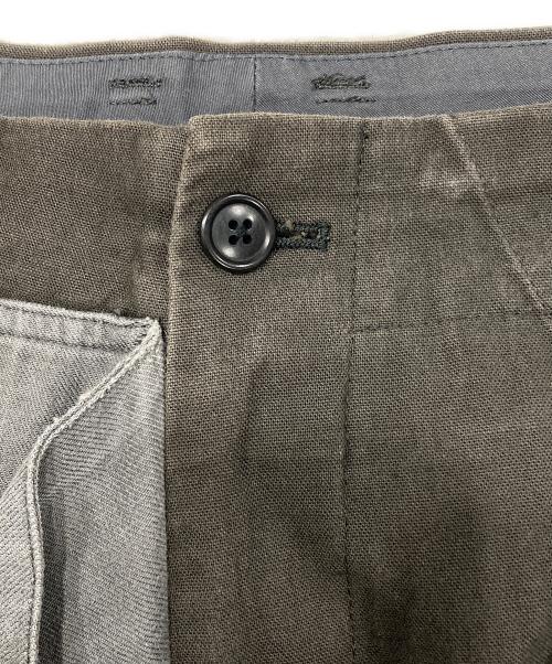 Yohji Yamamoto pour homme（ヨウジヤマモト プールオム）Yohji Yamamoto pour homme (ヨウジヤマモト プールオム) 右前リネン布付きコットンワイドパンツ グレー サイズ:2の古着・服飾アイテム