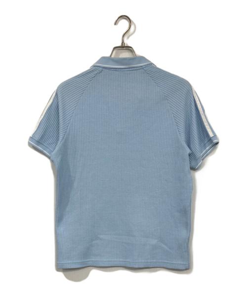 adidas（アディダス）adidas (アディダス) ワッフル ニット ポロシャツ ブルー サイズ:Lの古着・服飾アイテム