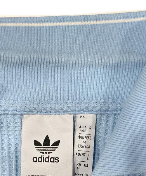 adidas（アディダス）adidas (アディダス) ワッフル ニット ポロシャツ ブルー サイズ:Lの古着・服飾アイテム