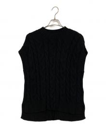 'S Max Mara（エスマックスマーラ）の古着「ケーブルニットベスト」｜ブラック