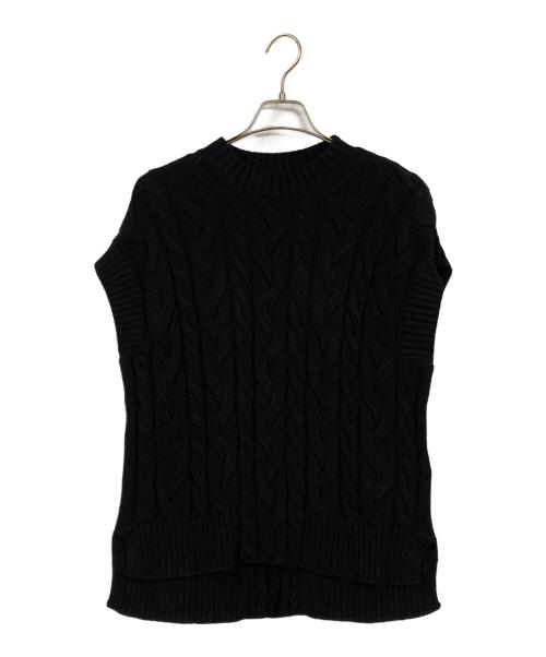 'S Max Mara（エスマックスマーラ）'S Max Mara (エスマックスマーラ) ケーブルニットベスト ブラック サイズ:M 未使用品の古着・服飾アイテム