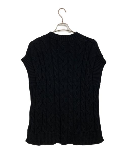 'S Max Mara（エスマックスマーラ）'S Max Mara (エスマックスマーラ) ケーブルニットベスト ブラック サイズ:M 未使用品の古着・服飾アイテム