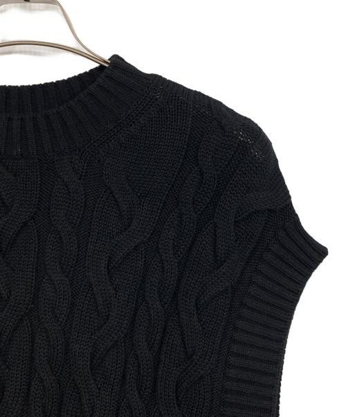 'S Max Mara（エスマックスマーラ）'S Max Mara (エスマックスマーラ) ケーブルニットベスト ブラック サイズ:M 未使用品の古着・服飾アイテム